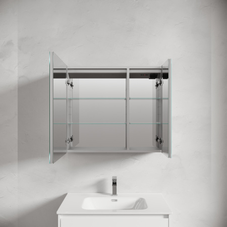 Зеркало-шкаф Sancos Evoke SC8080 80х14х70 настенный цвет серый